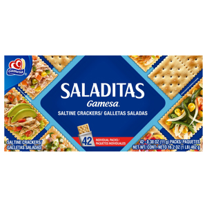 Gamesa Saladitas Saltine Crackers, 42 - 0.38 oz (11 g) packs [16.2 oz (1 lb) 462 g]