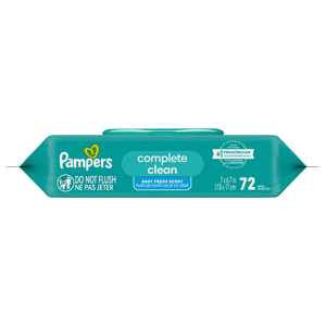 Pampers Complete Clean Baby Fresh Scent Wipes, 72 wipes