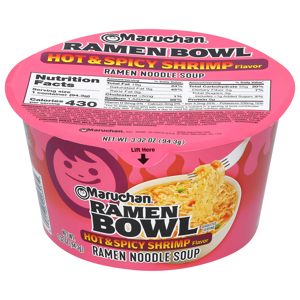 Maruchan Hot & Spicy Shrimp Flavor Ramen Bowl, 3.32 oz (94.3 g)