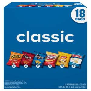 Frito Lay Classic Mix, 18 - 1 oz bags [18 oz (1 lb 2 oz) 510.3 g]