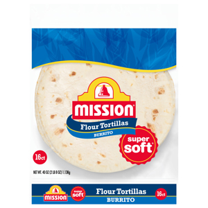 Mission Flour Tortills, Burrito, 6 tortillas [40 oz (2 lb 8 oz) 1.13 kg]