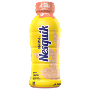 Nesquik Milk, Lowfat, Banana Strawberry, 14 fl oz (414 ml)