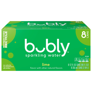 Bubly Lime Sparkling Water, 8 - 12 fl oz (355 ml) cans [96 fl oz (2.84 l)]