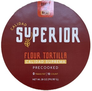 Calidad Sup Flour Tortill 12 count 14z Preck