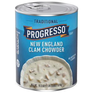 Progresso New England Clam Chowder Soup, 18.5 oz (1 lb 2.5 oz) 524 g