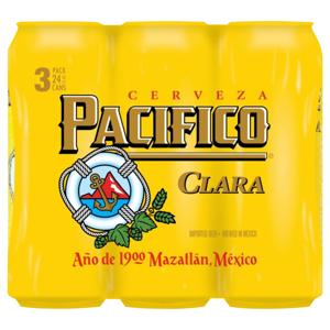 Pacifico Beer, Clara, 3 Pack, 3 - 24 fl oz cans