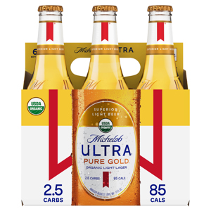 Michelob Ultra Beer, Organic, Lager, Light, 6 - 12 fl oz bottles