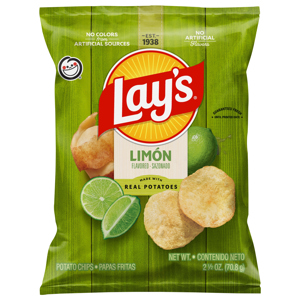 Lay's Limon Flavored Potato Chips, 2.5 oz (70.8 g)