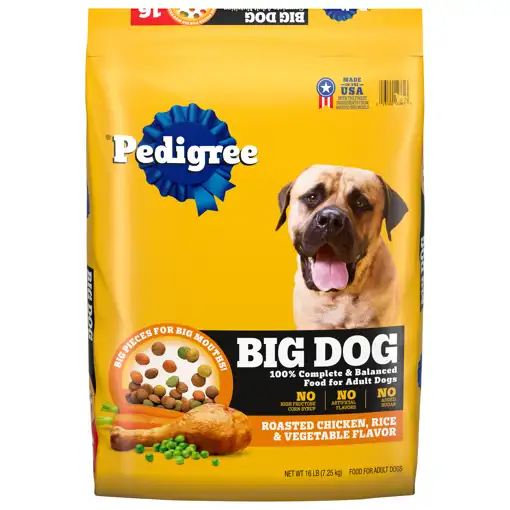 Pedigree Dog Food Adult Roasted Chicken Rice Vegetable Flavor Big Dog 16 lb 7.25 kg