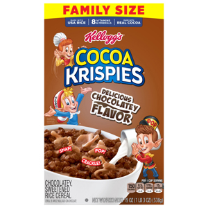 Cocoa Krispies Delicious Chocolatey Flavor Cereal Family Size, 19 oz (1 lb 3 oz) 538 g