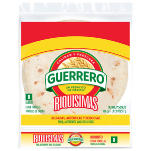 Guerrero Burrito Flour Tortillas, 8 tortillas [18.6 oz (1 lb 2.6 oz) 527 g]