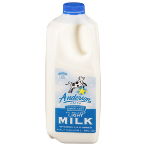 Anderson Dairy 1% Milkfat Light Milk 0.5 Gal, 0.5gal