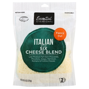 Essential Everyday Six Cheese Blend, Italian Style, Fancy Cut, 8 oz (226 g)