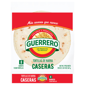 Guerrero Burrito Flour Tortillas, 8 tortillas [20 oz (1 lb 4 oz) 567 g]