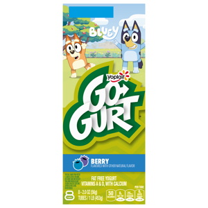 Go-Gurt Fat Free Bluey Berry Yogurt, 8 - 2.0 oz (56 g) tubes [1 lb (453 g)]