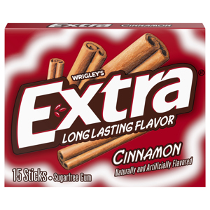 Extra Gum, Sugarfree, Cinnamon, 15 sticks