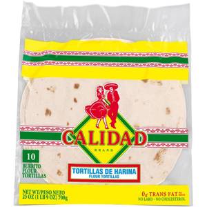 Calidad Burrito Flour Tortillas, 10 tortillas [25 oz (1 lb 9 oz) 708 g]