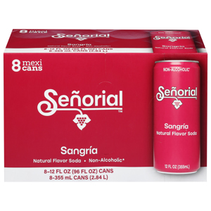 Senorial Soda, Sangria, 8 - 12 fl oz (355 ml) cans [96 fl oz (2.84 l)]