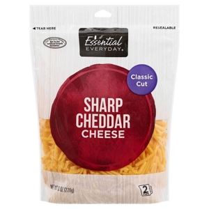 Essential Everyday Cheese, Sharp Cheddar, Classic Cut, 8 oz (226 g)
