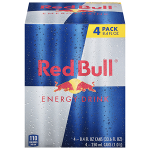 Red Bull Energy Drink, 4 Pack, 4 - 8.4 fl oz (250 ml) cans [33.6 fl oz (1.0 l)]