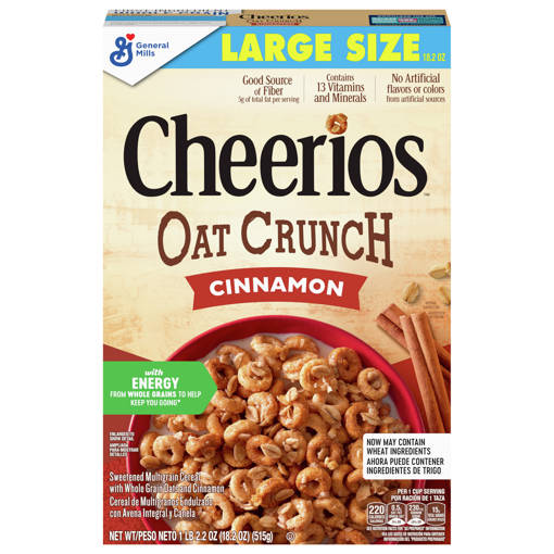 General Mills Honey Nut Cheerios Breakfast Cereal, Family Size, Whole  Grains - 725 g