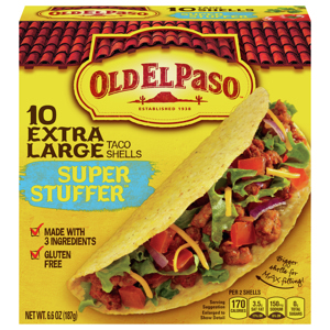 Old El Paso Super Stuffer Extra Large Taco Shells, 10 taco shells [6.6 oz (187 g)]