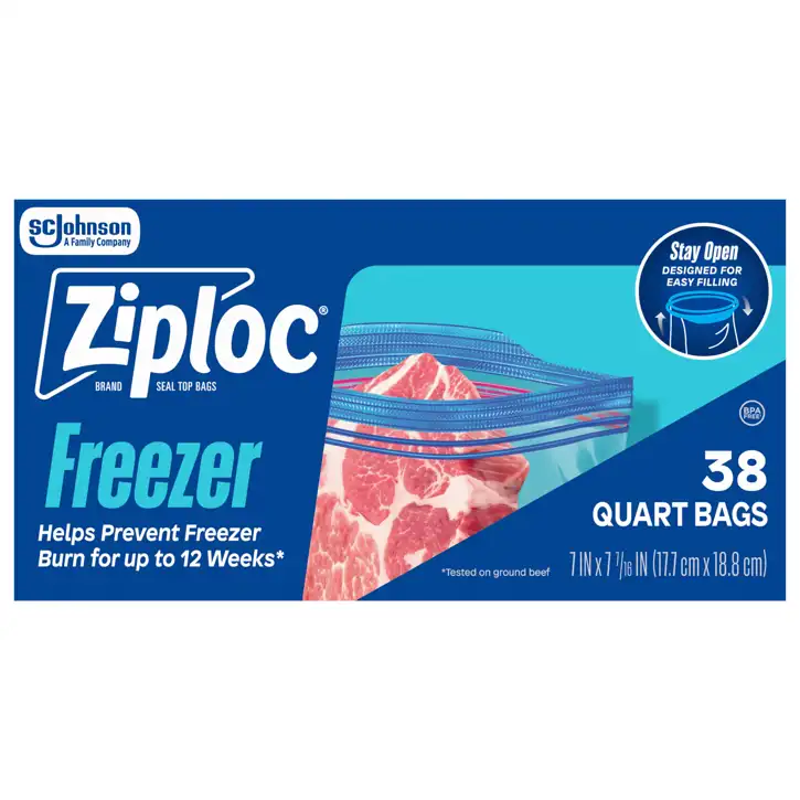 Linden, Tn – Ziploc Seal Top Bags, Freezer, Quart, 38 Bags