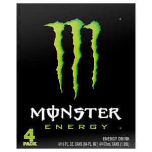 Monster Energy Drink, 4 - 16 fl oz (473 ml) cans [64 fl oz (1.89 l)]