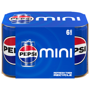 Pepsi Mini Cola, 6 - 7.5 fl oz (222 ml) cans [45 fl oz (1.33 liter]