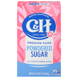 C&H Premium Cane Powdered Sugar, 16 oz (1 lb) 453 g