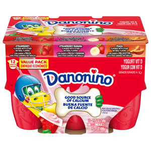 Danonino Strawberry/Strawberry Banana/Peach Yogurt Value Pack, 12 - 1.76 oz (50 g) units [1.32 lb (600 g)]