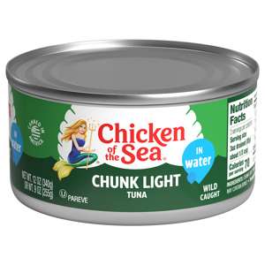 Chicken of the Sea Tuna, in Water, Chunk Light, Wild Caught, 12 oz (340 g)