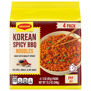 Maggi Korean Hot Spicy BBQ Noodles, 4 - 3 oz (87 g) packs [12.2 oz (348 g)]