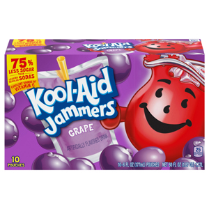 Kool-Aid Grape Flavored Drink, 10 - 6 fl oz (177 ml) pouches [60 fl oz (1.87 qt) 1.77 l]
