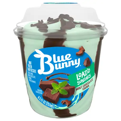 Blue Bunny Frozen Dairy Dessert, Mint Chocolate Chunk, 8.5 Fl Oz