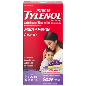 Infants' Tylenol Infants Grape Flavor Pain + Fever, 1 fl oz (30 ml)