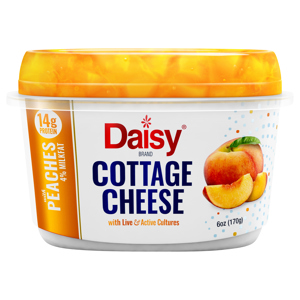 Daisy 4% Milkfat with Peaches Cottage Cheese, 6 oz (170 g)