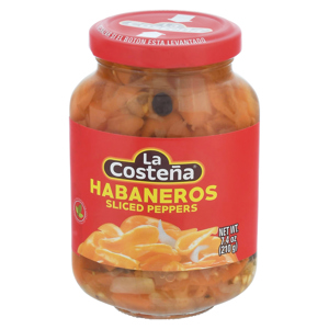 La Costena Sliced Peppers, Habaneros, 7.4 oz (210 g)