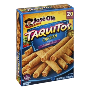 Jose Ole Taquitos, in Corn Tortillas, Chicken, 20 taquitos [20 oz (1.25 lbs) 567 g]