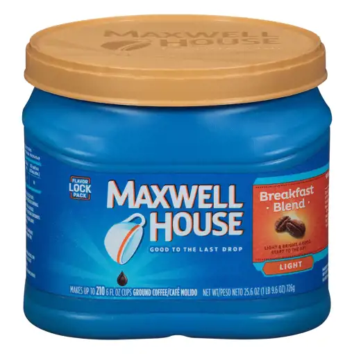 Maxwell House Coffee, Ground, Light, Breakfast Blend, 25.6 oz (1 lb 9.6 oz)  726 g
