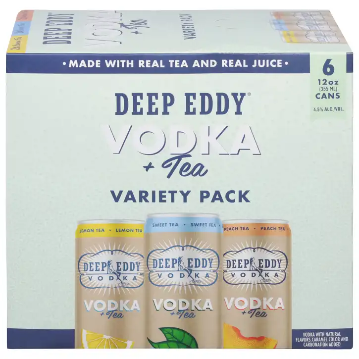 Deep Eddy Vodka + Tea, Variety Pack, 6 - 12 Fl Oz (355 Ml) Cans