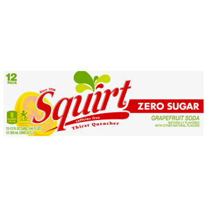 Squirt Soda, Zero Sugar, Grapefruit, 12 Pack, 12 - 12 fl oz (355 ml) cans [144 fl oz (4.3 l)]