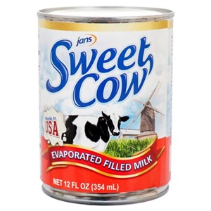 Jans Sweet Cow Evaporated Filled Milk, 12 oz