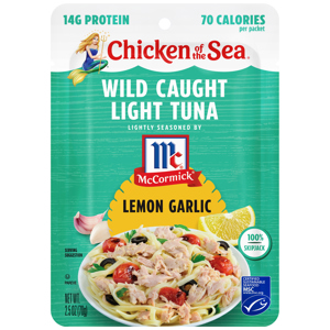 Chicken of the Sea Wild Caught Light Tuna Packet, Lemon Garlic, 2.5 oz (70 g)