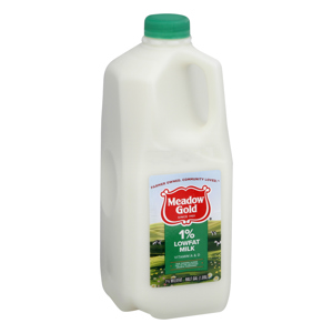 Meadow Gold Milk, 1% Lowfat, half gal (1.89 l)