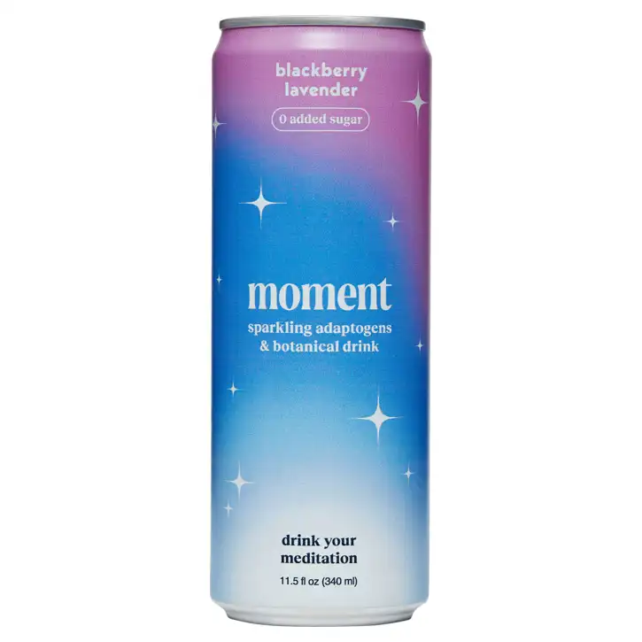 Moment Sparkling Adaptogens & Botanical Drink, Blackberry Lavender