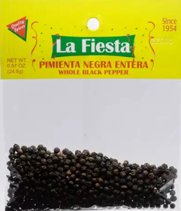 La Fiesta Whole Black Pepper, 0.87 oz (24.7 g)