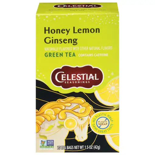Celestial Seasonings Green Tea, Honey Lemon Ginseng, Tea Bags, 20