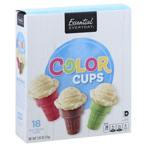 Essential Everyday Ice Cream Cups, Color, 18 cups [2.63 oz (75 g)]