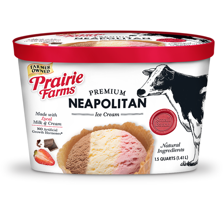Prairie Farms Ice Cream, Premium, Neapolitan, 1.5 Quarts (1.41 L